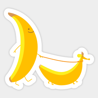 Funny banana with banana dachshund Sticker